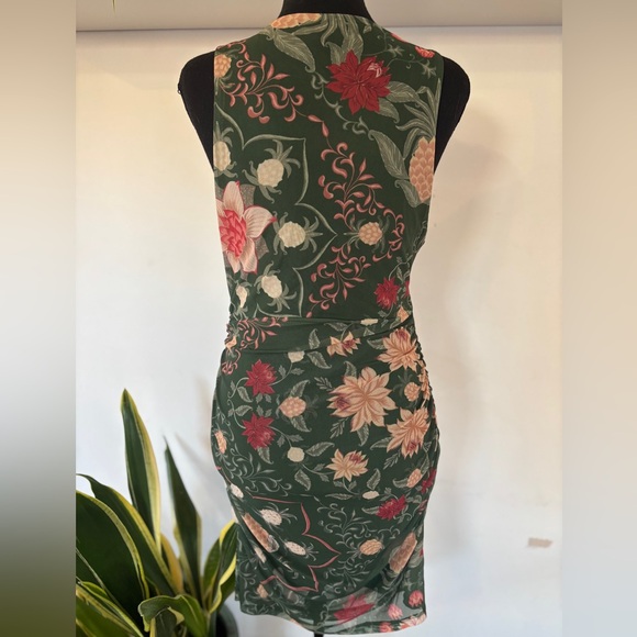 Farm Rio Pineapple Garden Stretch Tulle Bodycon Dress Tropical Roughed Size S - Picture 3 of 5